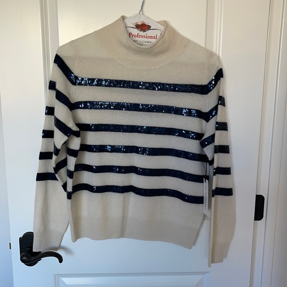 White and Warren women’s sequin sweater